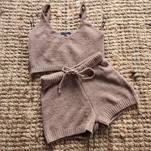 Nightie set Brown teddy bear soft two piece